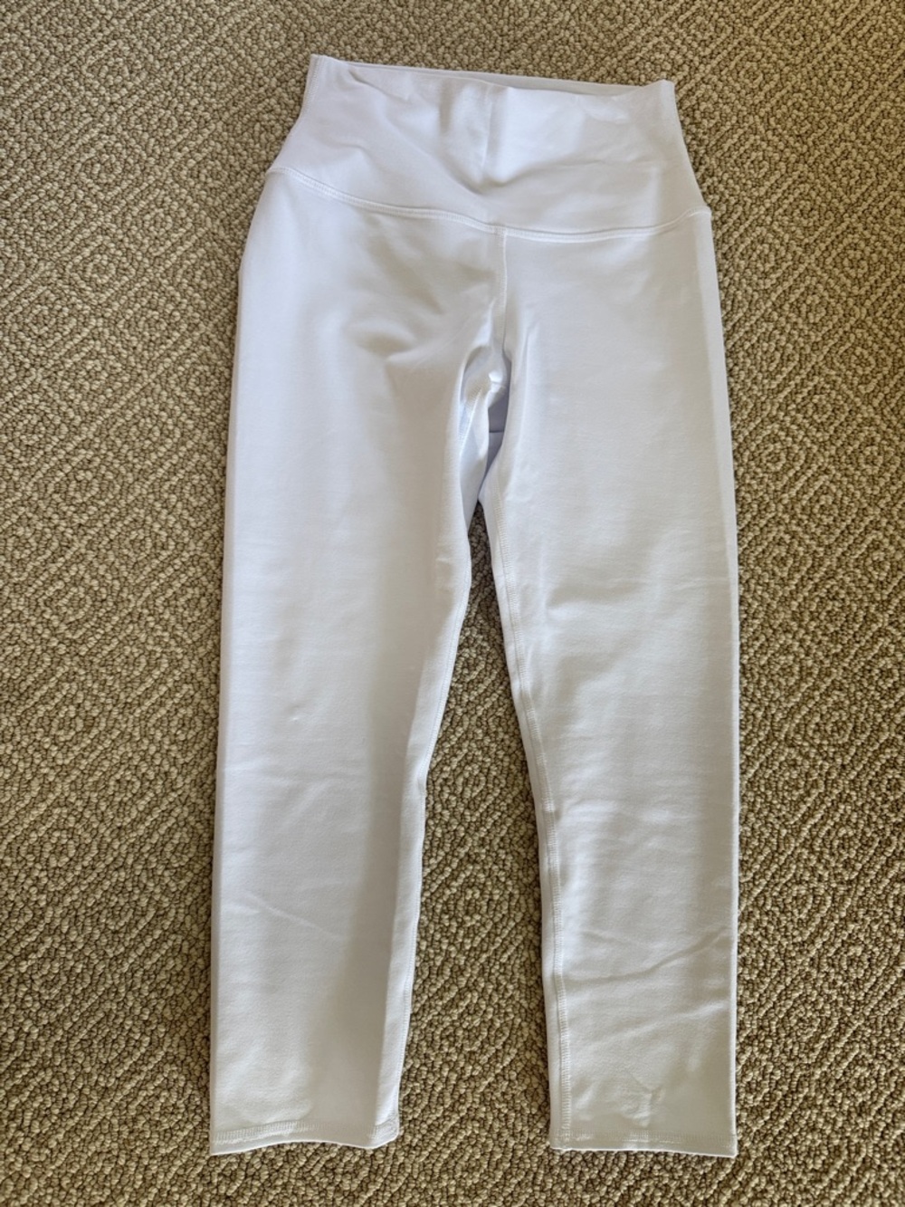 ALO Yoga White High-waist airbrush capri